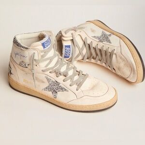 Brand New GOLDEN GOOSE Sky-Star signature on the ankle & silver Size 32 Kids